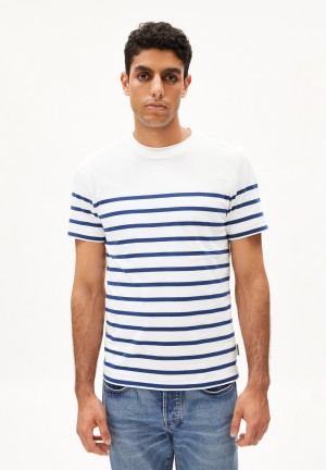 ARMEDANGELS AADROS STRIPES T-Shirt Regular Fit made of Organic Cotton Indigo | TIPZ-29405