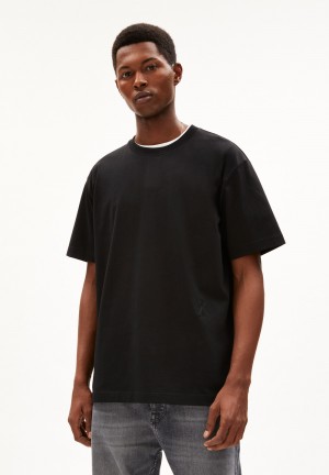 ARMEDANGELS AADRU Heavyweight T-Shirt Oversized Fit made of Organic Cotton Schwarz | JFOR-74356