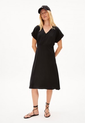 ARMEDANGELS AALBINE Woven Dress Regular Fit made of TENCEL™ Lyocell Mix Schwarz | YLQM-19267