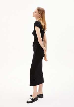 ARMEDANGELS ADAAJA Jersey Dress Slim Fit made of LENZING™ ECOVERO™ Viscose Mix Schwarz | GFQY-30718