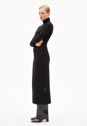 ARMEDANGELS ADAAJA LONGSLEEVE Jersey Dress Slim Fit made of Organic Cotton Mix Schwarz | DFUT-57403