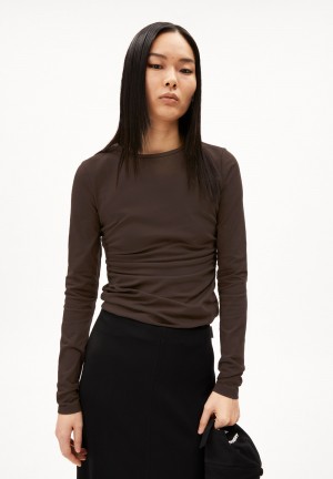 ARMEDANGELS ADAAJA LORA Longsleeve Slim Fit made of Organic Cotton Mix Kaffee | OZYC-35210