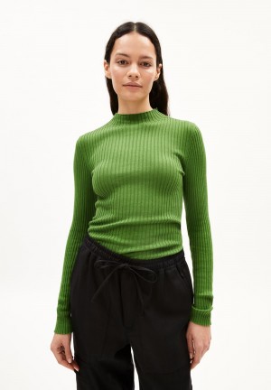 ARMEDANGELS ALAANIA Sweater Slim Fit made of Organic Cotton Grün | QVCG-73590