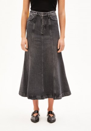 ARMEDANGELS ARIENAA Denim Skirt Slim Fit made of Organic Cotton Mix Schwarz | LGBE-78604