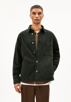 ARMEDANGELS BAASIO GMT DYE Overshirt Relaxed Fit made of recycled Cotton Dunkel | GRIY-26431