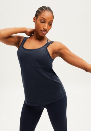 ARMEDANGELS BENISHAA Activewear Top made of TENCEL™ Lyocell Mix Indigo | GQVI-14279