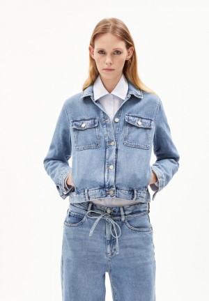 ARMEDANGELS BLUSONAA Denim Jacket Oversized Fit made of Organic Cotton Mix Indigo | QVGJ-58791