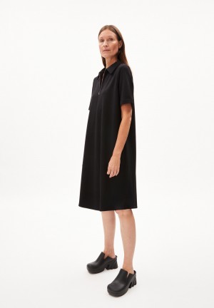 ARMEDANGELS CAMILAARA Jersey Dress Loose Fit made of Organic Cotton Mix Schwarz | ZRWN-87369