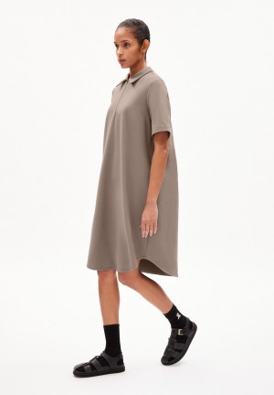 ARMEDANGELS CAMILAARA Jersey Dress Loose Fit made of Organic Cotton Mix Muddy Water | JGAF-05137