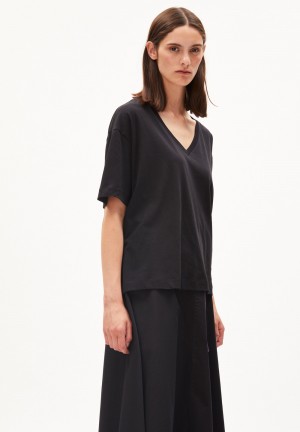 ARMEDANGELS DEMIKAA T-Shirt Oversized Fit made of Organic Cotton Schwarz | SJYH-17530