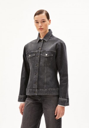 ARMEDANGELS DENSIAA Denim Jacket Oversized Fit made of Organic Cotton Mix Schwarz | QZEB-39504