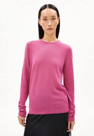 ARMEDANGELS ELDIAA Sweater Slim Fit made of extrafine Merino Organic Wool Crushed Berry | GXZH-46831