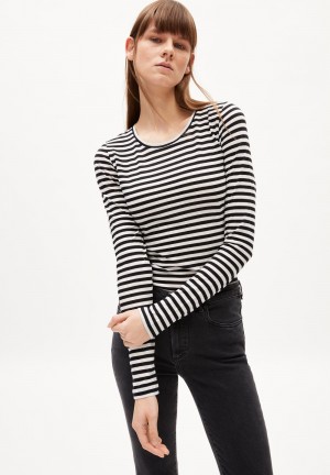 ARMEDANGELS ENRICCAA STRIPES Longsleeve Slim Fit made of Organic Cotton Weiß | BEQW-31058