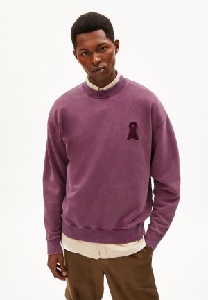 ARMEDANGELS FAALOS GMT DYE Sweatshirt Relaxed Fit made of Organic Cotton Crushed Berry Washed | GRQC-96107