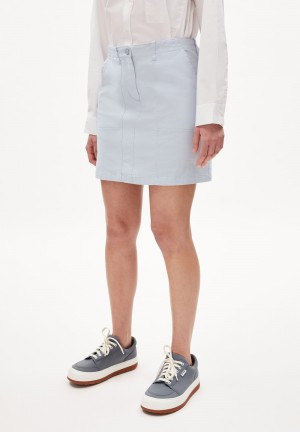 ARMEDANGELS FAAMKE Heavyweight Woven Skirt Regular Fit made of Organic Cotton Mix Morning Sky | UIHV-73896