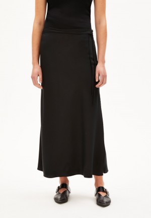 ARMEDANGELS GRAATIA Woven Skirt Regular Fit made of TENCEL™ Lyocell Mix Schwarz | ZQPO-92864