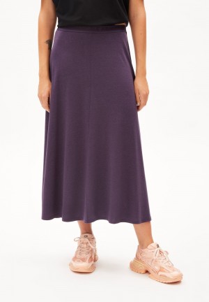 ARMEDANGELS ILENIAA LARAA Jersey Skirt Loose Fit made of TENCEL™ Lyocell Mix Blau | TMGH-49068