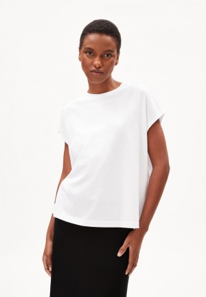 ARMEDANGELS INAARA T-Shirt Oversized Fit made of Organic Cotton Weiß | CLFU-20958