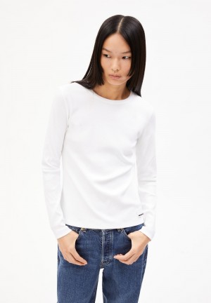 ARMEDANGELS JAALIA Rib-Longsleeve Regular Fit made of Organic Cotton Mix Weiß | KLMB-26193