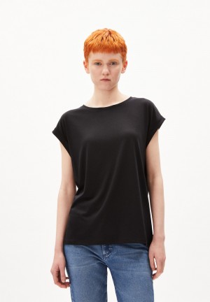 ARMEDANGELS JILAANA T-Shirt Regular Fit made of TENCEL™ Lyocell Mix Schwarz | BXDE-30685