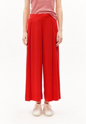 ARMEDANGELS KAARO LINI Jersey Pants made of LENZING™ ECOVERO™ Viscose Mix Rot | MATG-89537