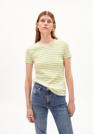 ARMEDANGELS KARDAA STRIPES Rib-T-Shirt Regular Fit made of Organic Cotton Mix Hell | FTZI-01524