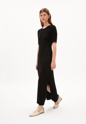 ARMEDANGELS LAANIAAS Knit Dress Slim Fit made of Organic Cotton Schwarz | CKSN-65187