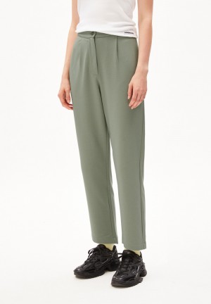 ARMEDANGELS LINAA LOU Jersey Pants made of Organic Cotton Mix Grau Grün | TPGD-95720