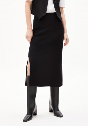 ARMEDANGELS MAALIN Knit Skirt Slim Fit made of Organic Cotton Schwarz | QXKY-76452