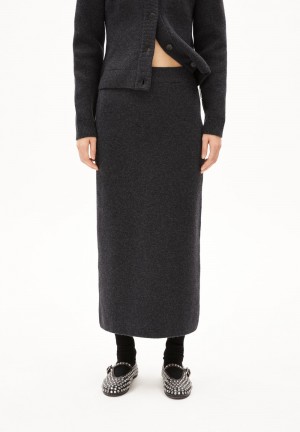 ARMEDANGELS MAALVO WOOL Knit Skirt Slim Fit made of Organic Wool Mix Steel Melange | FVXH-17024