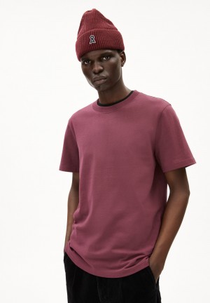 ARMEDANGELS MAARKOS Heavyweight T-Shirt Relaxed Fit made of Organic Cotton Mix Cranberry Juice | MRQY-04185