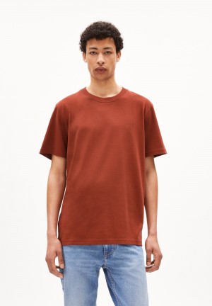 ARMEDANGELS MAARKOS Heavyweight T-Shirt Relaxed Fit made of Organic Cotton Mix Dunkel | RCAG-97245