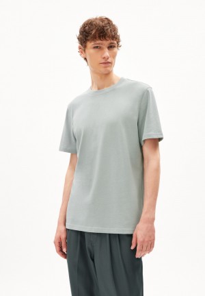 ARMEDANGELS MAARKOS Heavyweight T-Shirt Relaxed Fit made of Organic Cotton Mix Morning Dew | YQKV-96254