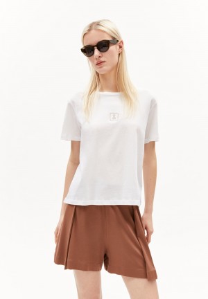 ARMEDANGELS MAARLA Å EMBRO T-Shirt Relaxed Fit made of Organic Cotton Weiß | RXGE-01356