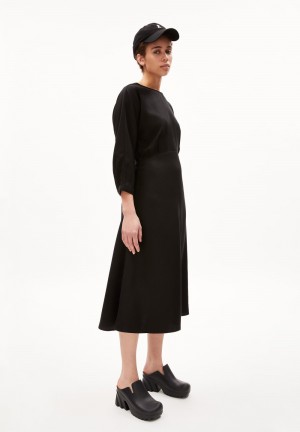 ARMEDANGELS MAARLENA Woven Dress Regular Fit made of TENCEL™ Lyocell Schwarz | LWYG-58364