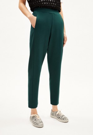 ARMEDANGELS MAGDAALENA Jersey Pants made of LENZING™ ECOVERO™ Mix Teal Stone | TGCW-15672