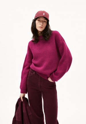 ARMEDANGELS MIYAAR SOLID Sweater Loose Fit made of Organic Wool Mix Cherry Juice | DCBU-06371