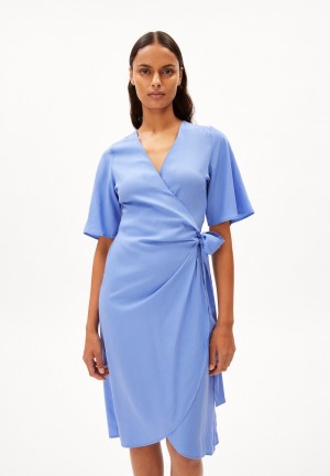 ARMEDANGELS NATAALE Woven Dress Regular Fit made of TENCEL™ Lyocell Mix Blau | RCEF-67295