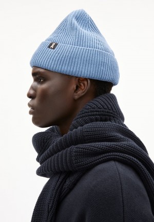 ARMEDANGELS NILDAAO COTTON Beanie made of Organic Cotton Blau | YQUC-27851