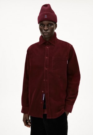 ARMEDANGELS SOMAAN Overshirt Regular Fit made of Organic Cotton Mix Cranberry Juice | WMKD-83745