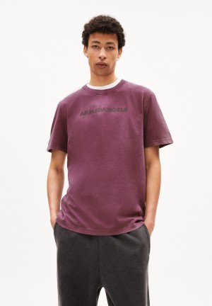 ARMEDANGELS TAALU GMT DYE Heavyweight T-Shirt Relaxed Fit made of Organic Cotton Crushed Berry Washed | UWEV-43672