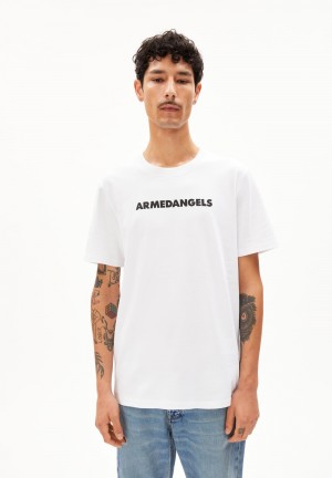 ARMEDANGELS TAALU WORDMARK Heavyweight T-Shirt Relaxed Fit made of Organic Cotton Weiß | JIZE-05798