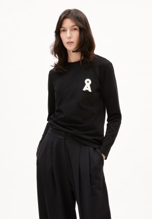 ARMEDANGELS TAAMINARA Å EMBRO Heavyweight Longsleeve Regular Fit made of Organic Cotton Mix Schwarz | WNLE-03495