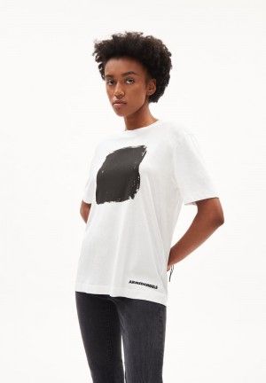 ARMEDANGELS TARAA KINDERVEREIN T-shirt loose fit made with organic cotton Weiß | CGLJ-86941