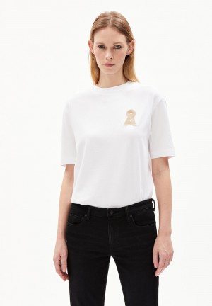 ARMEDANGELS TARJAA Å EMBRO Heavyweight T-Shirt Loose Fit made of Organic Cotton Mix Weiß | WREP-05392