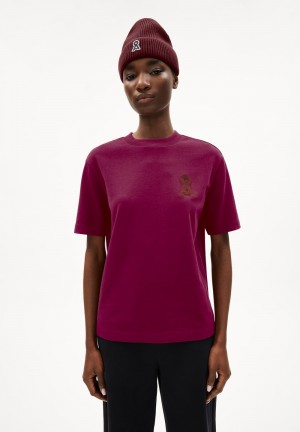 ARMEDANGELS TARJAA Å EMBRO Heavyweight T-Shirt Loose Fit made of Organic Cotton Mix Cherry Juice | ISLG-89520