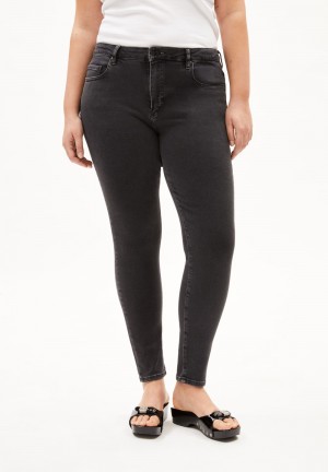 ARMEDANGELS TILLAA Jeans Skinny Leg Mid Waist Organic Cotton Mix X-Stretch Schwarz | HIZP-71592