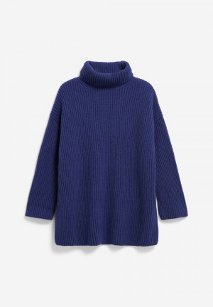 ARMEDANGELS VAESSAA Sweater Oversized Fit made of Organic Wool Mix Tiefesblau | XUWC-20568