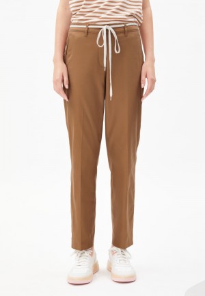 ARMEDANGELS VARMAA SOLID Pants made of Organic Cotton Mix Smoky Almond | KAZN-29053