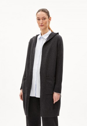 ARMEDANGELS WARMAA Cardigan Relaxed Fit made of Organic Wool Mix Steel Melange | UFWC-60592